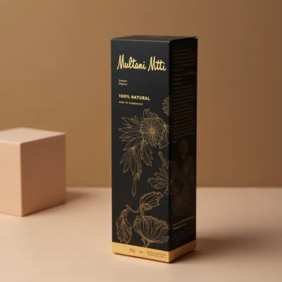 AI-Generated black carton box packaging