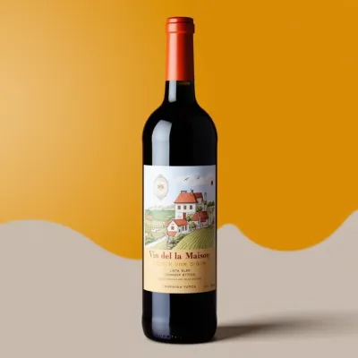 AI-Generated packaging for Bordeaux wine bottle in the Alcoholic Beverages industry