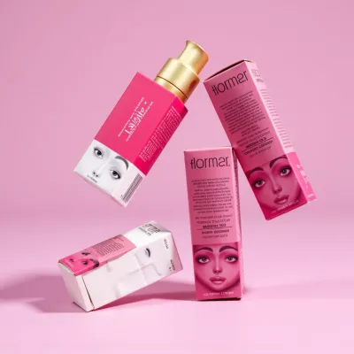 AI-Generated blush carton box packaging