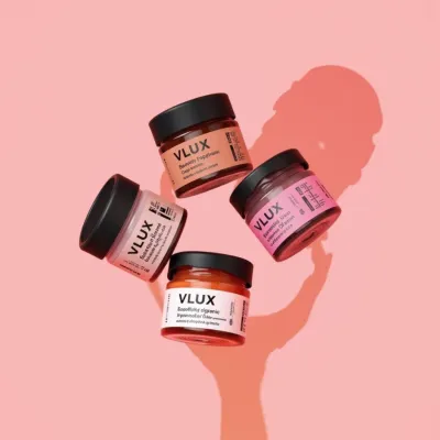 AI-Generated blush food glass jar packaging