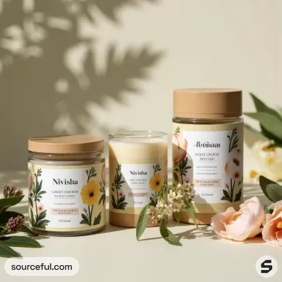 AI-Generated packaging for Cosmetics glass jar in the Haircare Products industry