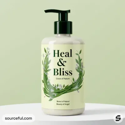 AI-Generated packaging for Pump bottle in the Beauty and Personal Care industry