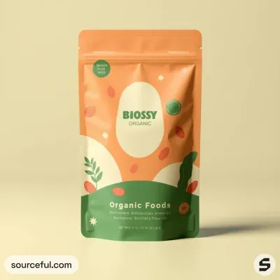 AI-Generated peach food pouch packaging