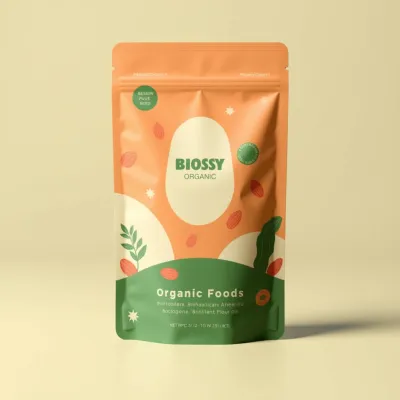 AI-Generated peach food pouch packaging