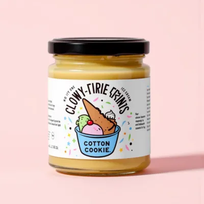 AI-Generated blush food glass jar packaging