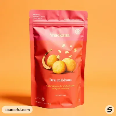 AI-Generated red food pouch packaging