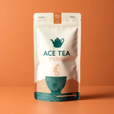 AI-Generated apricot food pouch packaging