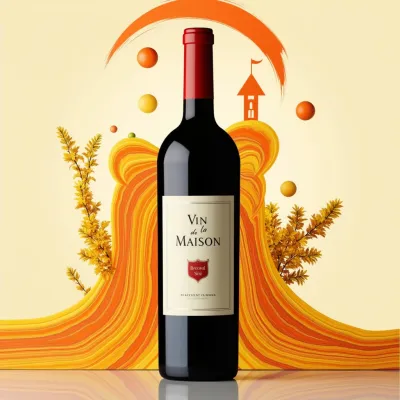 AI-Generated packaging for Bordeaux wine bottle in the Alcoholic Beverages industry