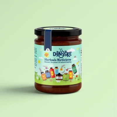 AI-Generated packaging for Food glass jar in the Health and Wellness industry