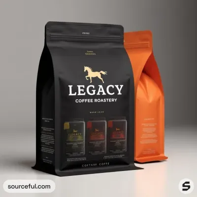 AI-Generated bronze food pouch packaging