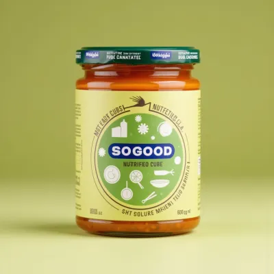AI-Generated packaging for Food glass jar in the Food and Snacks industry