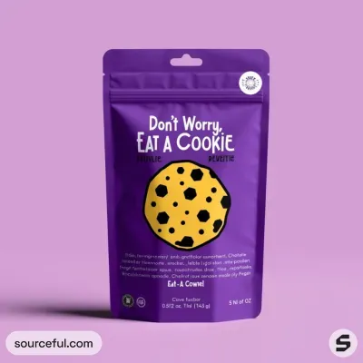 AI-Generated black food pouch packaging