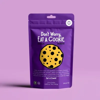 AI-Generated black food pouch packaging