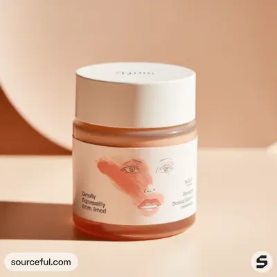 AI-Generated minimalistic cosmetics glass jar packaging