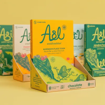 AI-Generated packaging for Shelf display box in the Food and Snacks industry