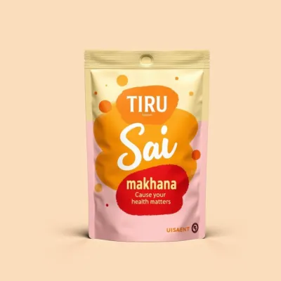 AI-Generated blush food pouch packaging