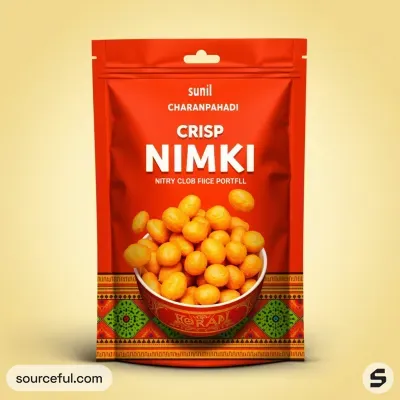 AI-Generated red food pouch packaging