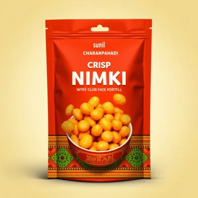 AI-Generated red food pouch packaging