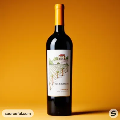 AI-Generated packaging for Bordeaux wine bottle in the Alcoholic Beverages industry
