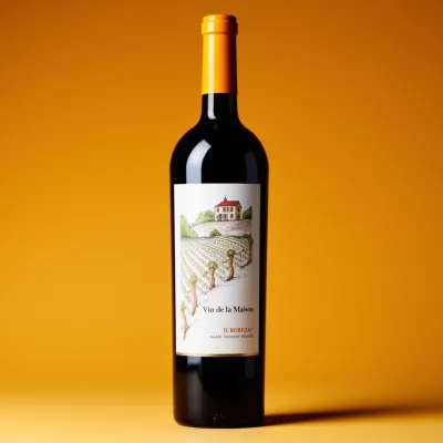 AI-Generated packaging for Bordeaux wine bottle in the Alcoholic Beverages industry