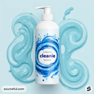 AI-Generated packaging for Pump bottle in the Beauty and Personal Care industry