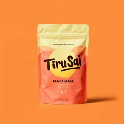 AI-Generated blush food pouch packaging