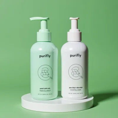 AI-Generated minimalistic pump bottle packaging