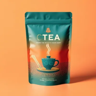 AI-Generated apricot food pouch packaging