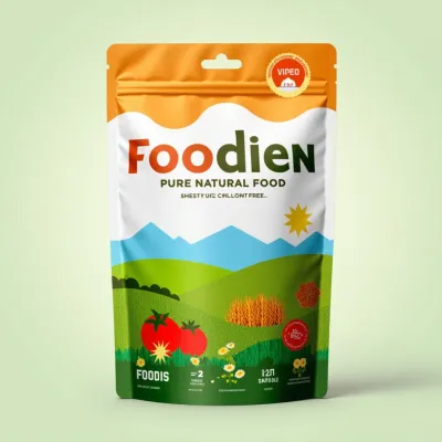 AI-Generated bold food pouch packaging