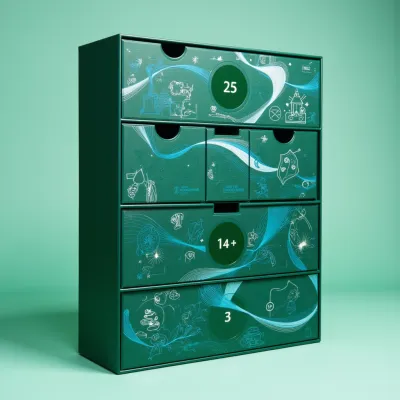 AI-Generated packaging for Advent calendar in the Food and Snacks industry