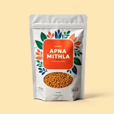 AI-Generated white food pouch packaging