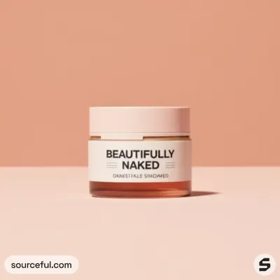 AI-Generated minimalistic cosmetics glass jar packaging