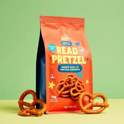 AI-Generated red food pouch packaging
