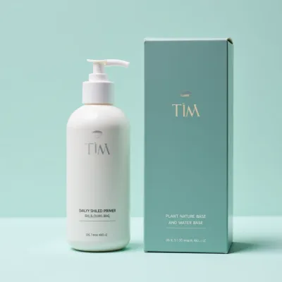 AI-Generated white pump bottle packaging