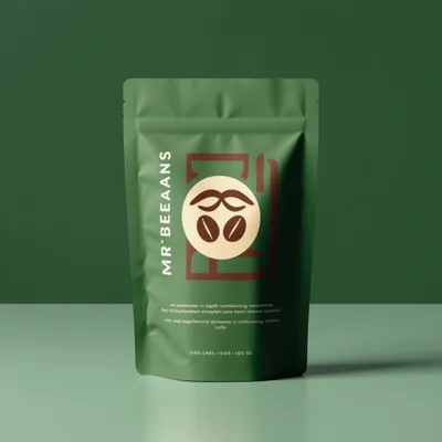 AI-Generated emerald green food pouch packaging