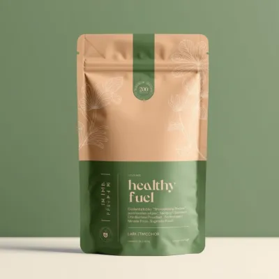 AI-Generated brown food pouch packaging