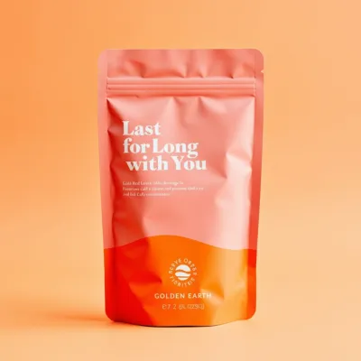 AI-Generated apricot food pouch packaging