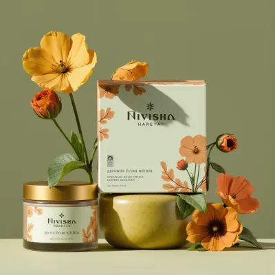 AI-Generated packaging for Cosmetics glass jar in the Haircare Products industry