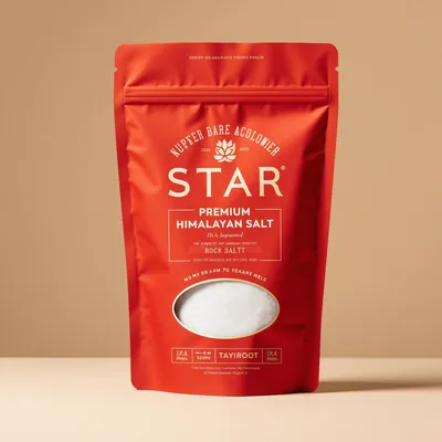 AI-Generated beige food pouch packaging