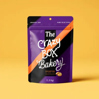 AI-Generated black food pouch packaging