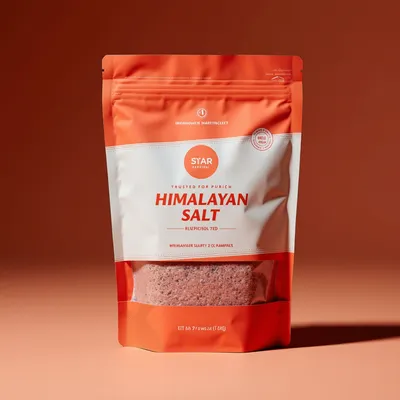 AI-Generated beige food pouch packaging