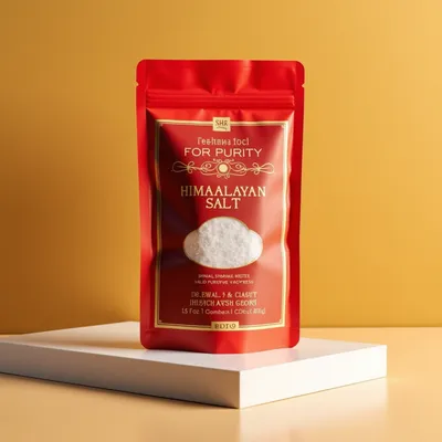 AI-Generated beige food pouch packaging