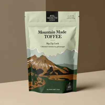 AI-Generated brown food pouch packaging