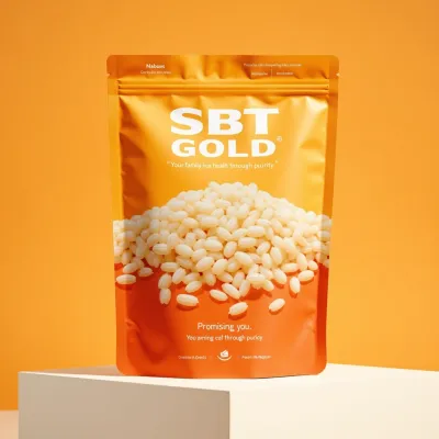 AI-Generated apricot food pouch packaging