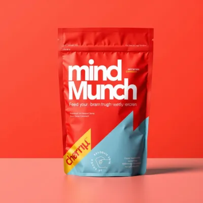 AI-Generated red food pouch packaging