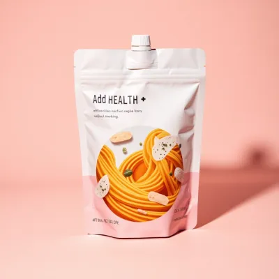 AI-Generated blush food pouch packaging