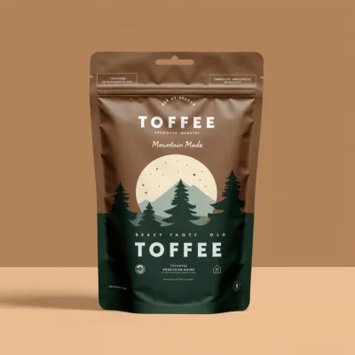 AI-Generated brown food pouch packaging