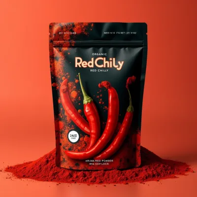 AI-Generated black food pouch packaging