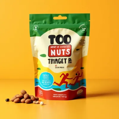 AI-Generated red food pouch packaging