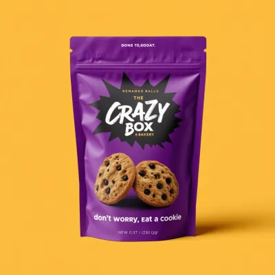 AI-Generated black food pouch packaging